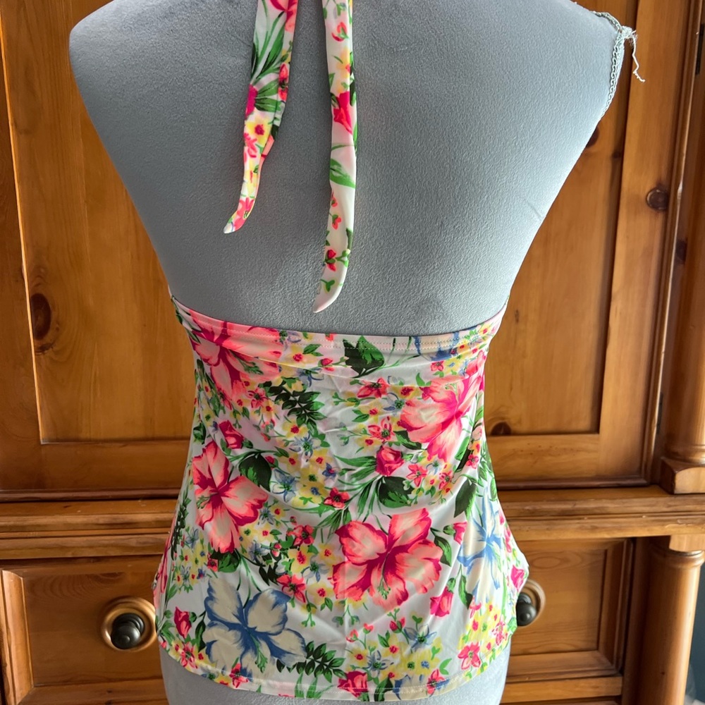 Victoria's Secret Floral Bikini Top - Pink, Green, White - Picture 2 of 5